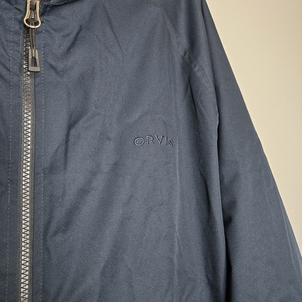 Orvis Cascade Bone‎ Dry Fleece Lined Bomber Jacket Outdoor Navy Blue Men’s XL - Picture 3 of 7